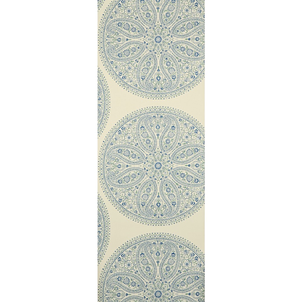 Paisley Circles Medallion Wallpaper 103 by Sanderson in Blue